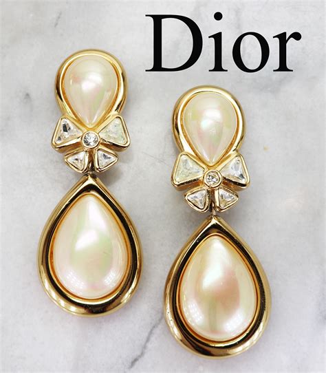 dior earrings on ear|vintage dior earrings.